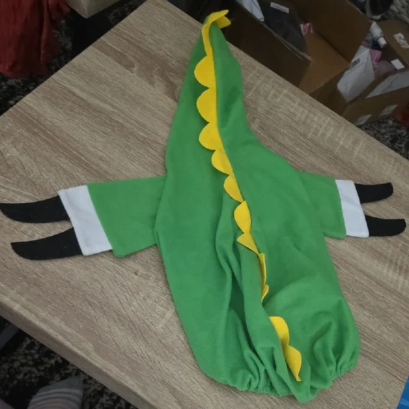 Porch Goose Green Dinosaur Costume with Yellow Spikes - Picture 1 of 4